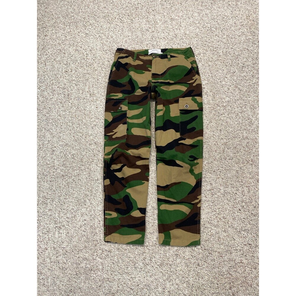 Zara Woman Premium Denim Collection The Straight Cargo Camo Military Pant 4